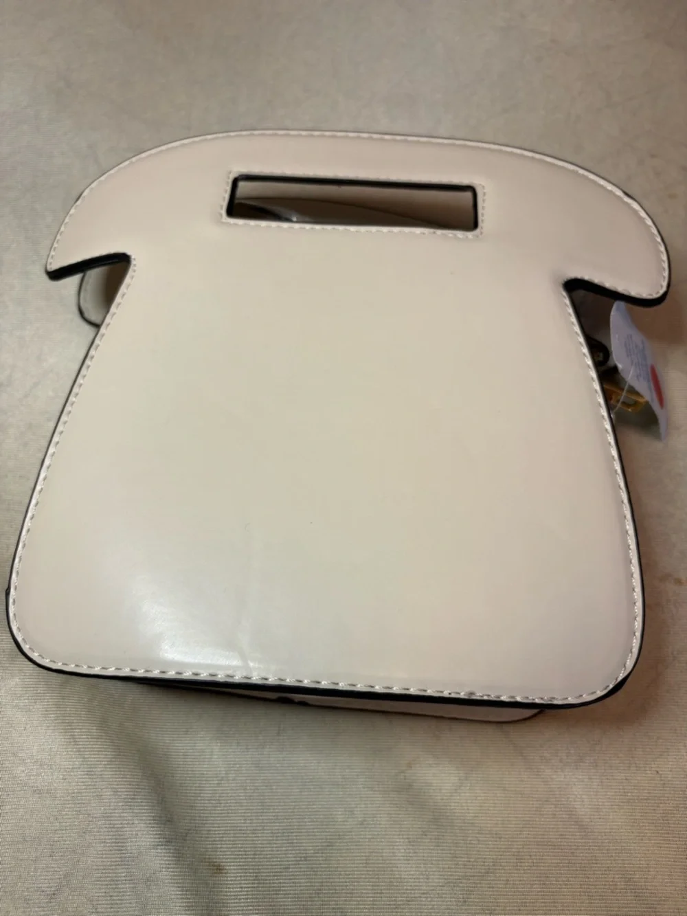Novelty Cream Crossbody Phone Bag with Gold Accents - Picture 10 of 13
